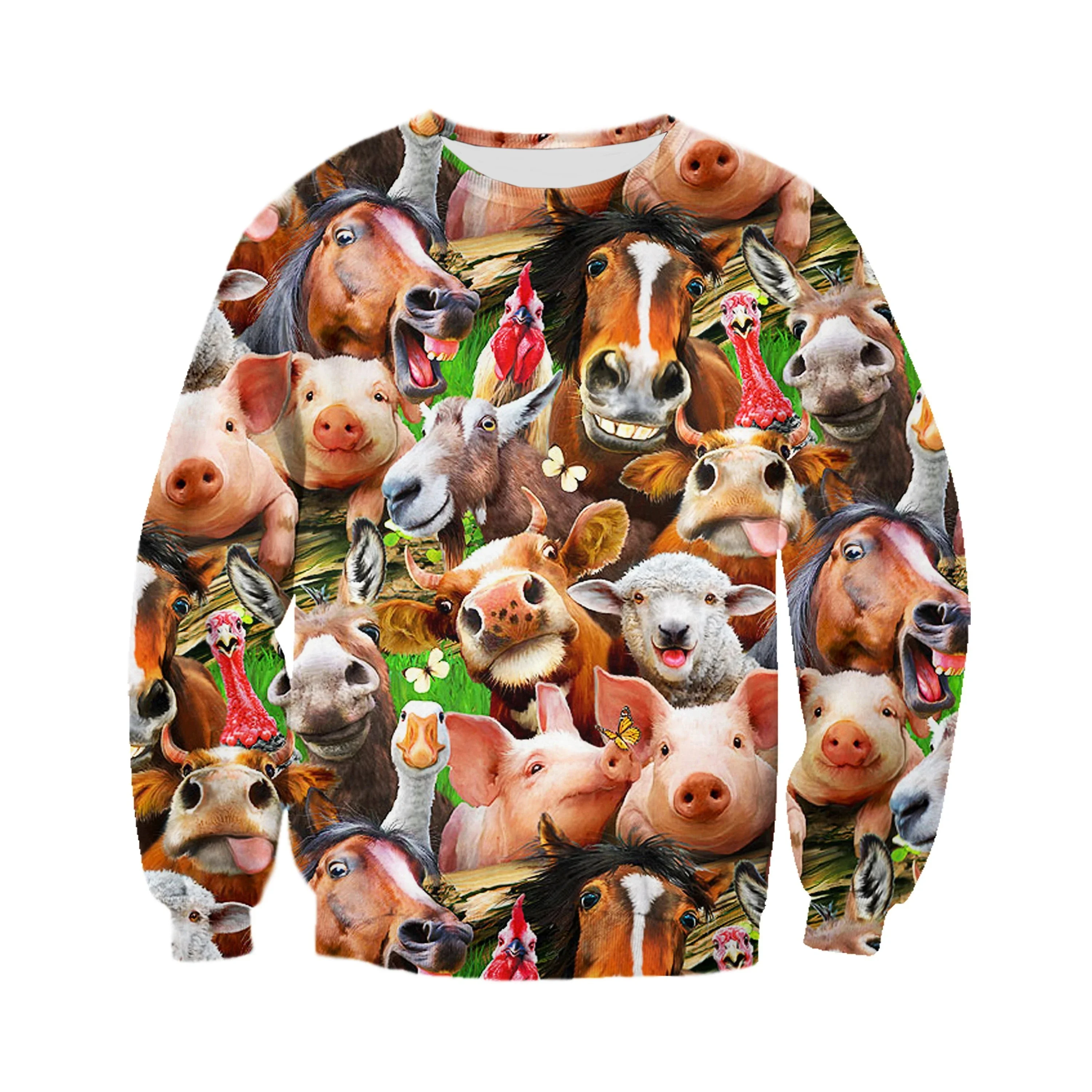 Animal world lion / hippo / elephant 3D Printed Sweatshirt For Men/Women Harajuku Fashion Long sleeve sweatshirt Casual Pullover