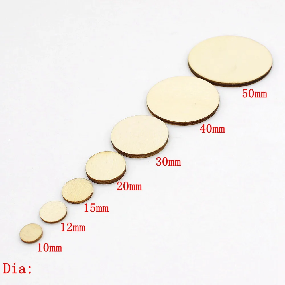 15-100pcs DIY Craft Unfinished Natural Wood Slices Circles Log Discs For Crafts DIY Craft Rustic Wedding Ornaments