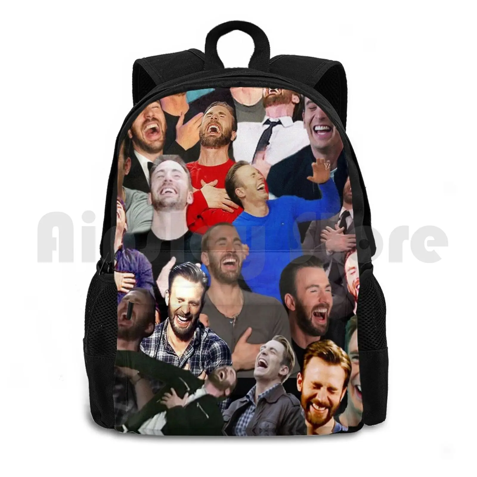 

Chris Laughing Outdoor Hiking Backpack Riding Climbing Sports Bag Chris Laughing Laugh Funny Humor Meatball Collage Compilation