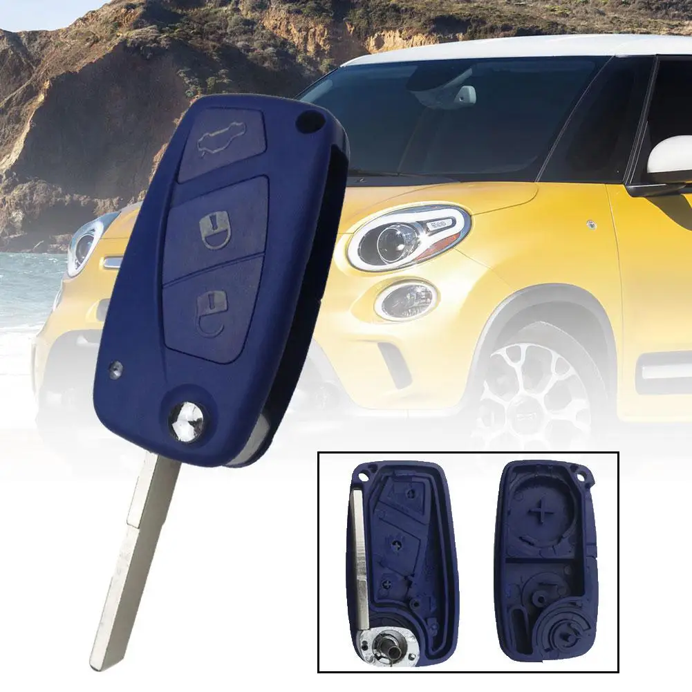 Funda para mando a distancia de coche, carcasa de 3 botones para Fiat Grande Punto Stilo Panda