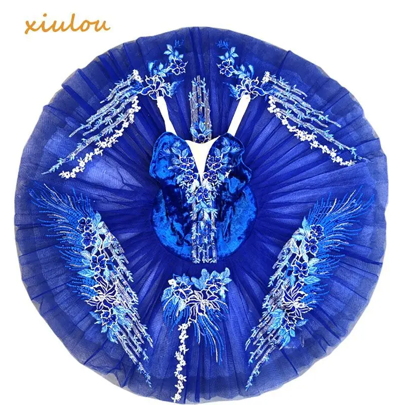 Blue Ballet Tutu เด็กเล็กเด็กผู้หญิงผู้หญิงผู้ใหญ่ Professional บัลเล่ต์ Tutu Adulto เครื่องแต่งกายบัลเล่ต์ Ballerina Dance เครื่องแต่งกายหญิง Adulto