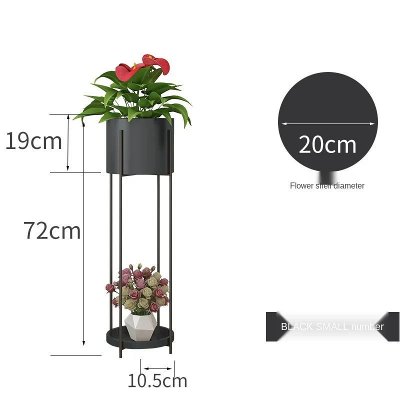 Nordic Flower Metal Stand 2-tire Metal Plant Stand Floor Shelf Flower Pot Outdoor Indoor Iron Plant Stand Metal Garden Decors