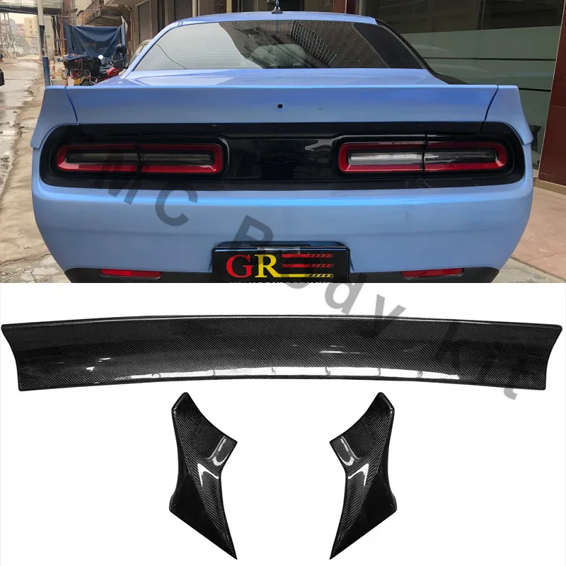 For Dodge Challenger Spoiler2015 2016 2017 2018 High Quality Carbon Fiber Car Rear Trunk Spoiler Boot Wing Primer Color