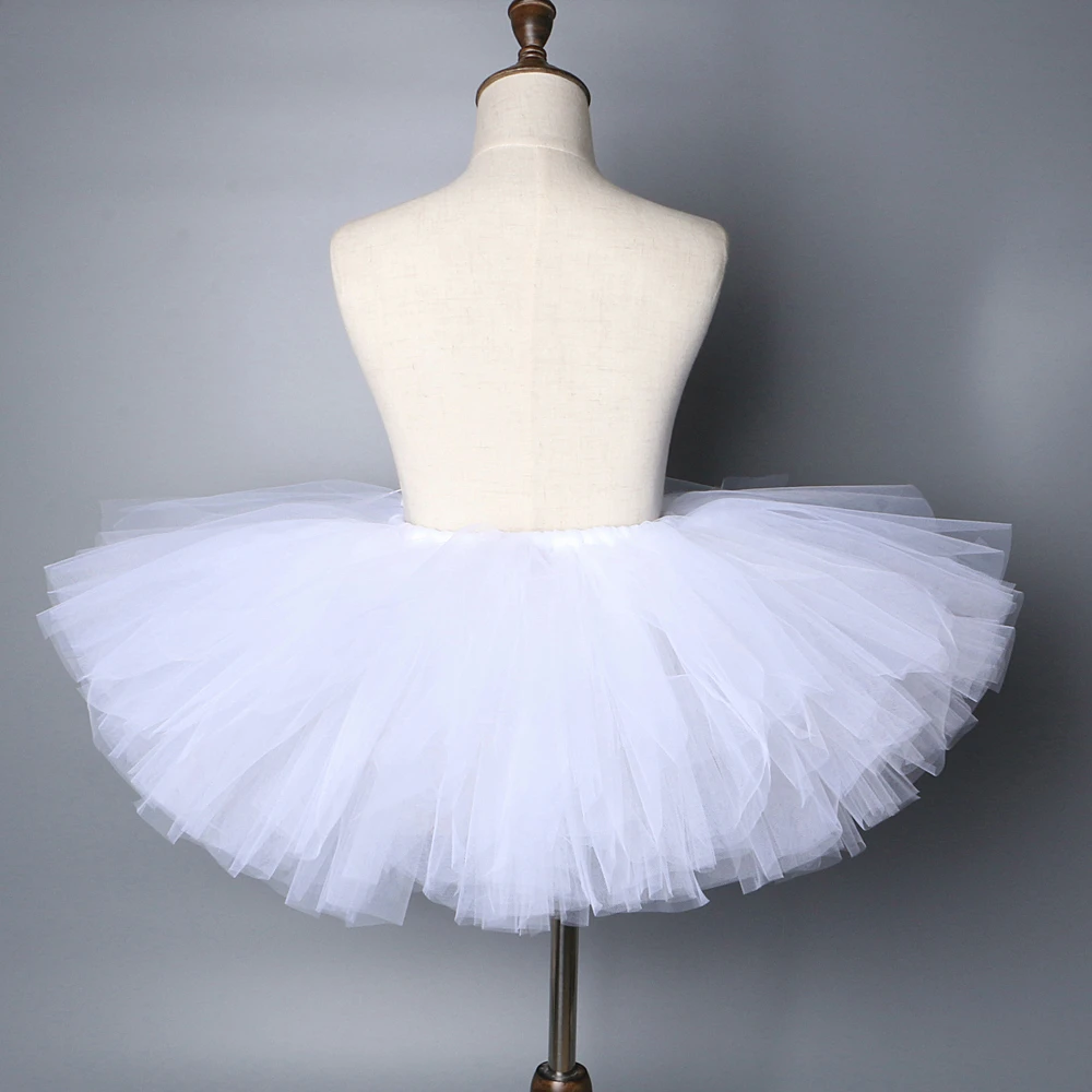 White Tutu Skirt for Girls Kids Halloween Party Costume Newborn Baby Girl Birthday Tutus for Photo Props Children Tulle Skirts