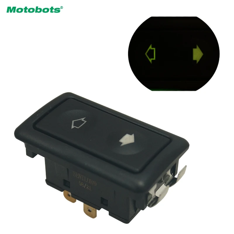 MOTOBOTS Universal Metallic Snap Clip-On 6Pins Auto Power Window Switch 10A~30A With illumination Indicator Single Button #5797