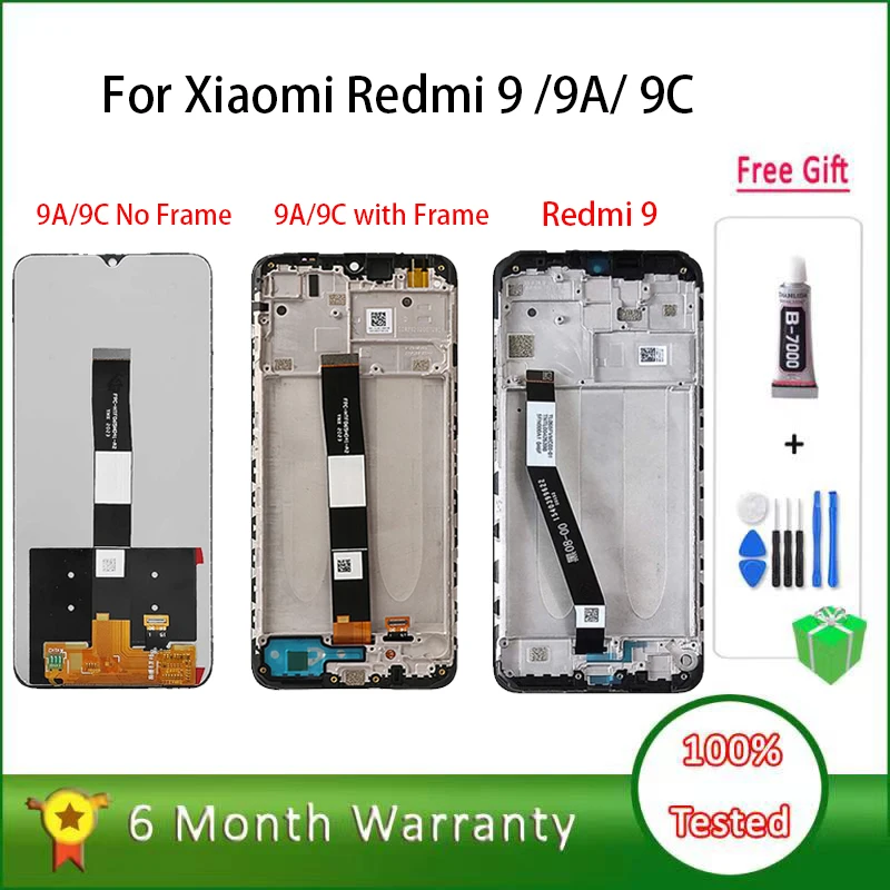 

100% Tested LCDs For Xiaomi Redmi 9 9A 9C LCD With Frame Touch Screen Assembly For Redmi 9A 9C LCD Display Screen Replacement