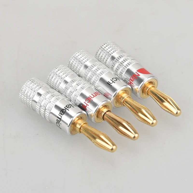 HIFIDIY LIVE 4 Stück/Set 4 mm reines Kupfer vergoldeter Bananenstecker-Anschluss für Audio-Video-Lautsprecher-Adapter, Terminal-Anschluss-Set