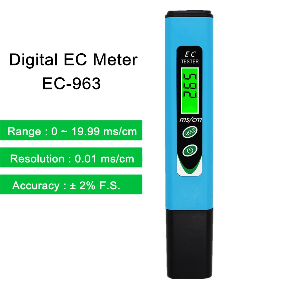 Medidor de Condutividade Digital com Led ec Hidroponia Emissor de Dados Atc Monitor de Qualidade de Água para Piscina Aquário 40 de Desconto
