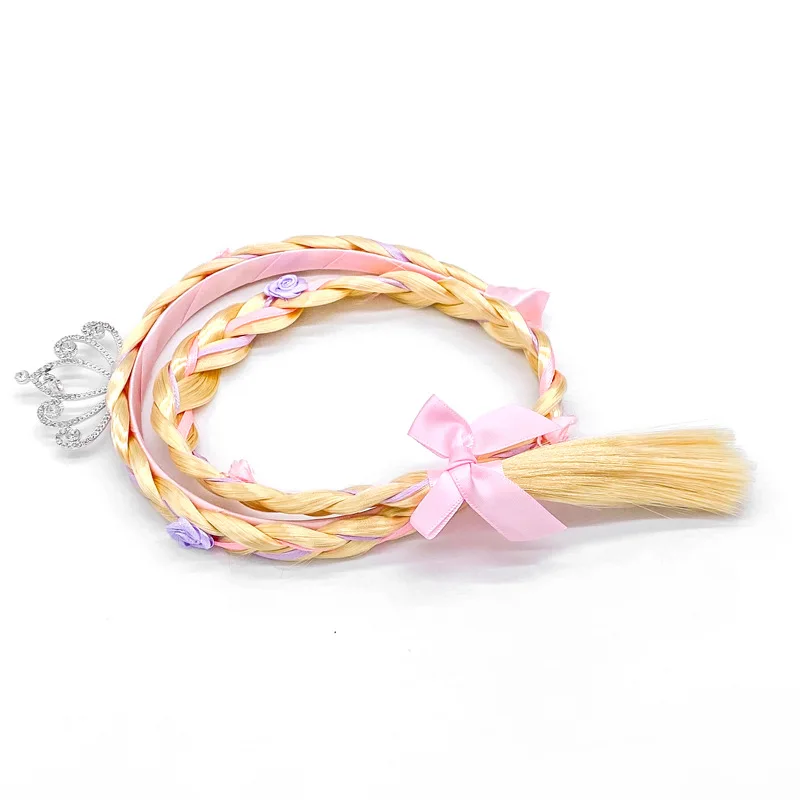 Girl Princess Hair Accessories Child Wig Braids Girls Cosplay Show Dress Up Hair Clip Wig Braid For Children Cosplay Dress UP