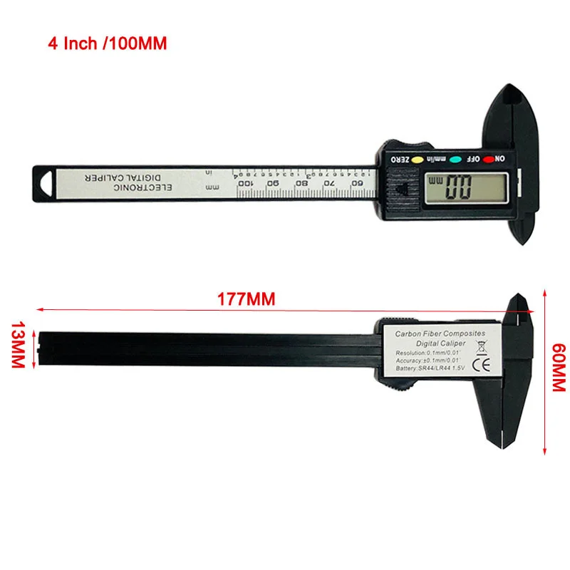 0-100mm LCD điện tử kỹ thuật số Vernier Calibre Thước đo Công cụ đo lường Chế biến gỗ Công cụ đo lường cho Thước đo đồ trang sức