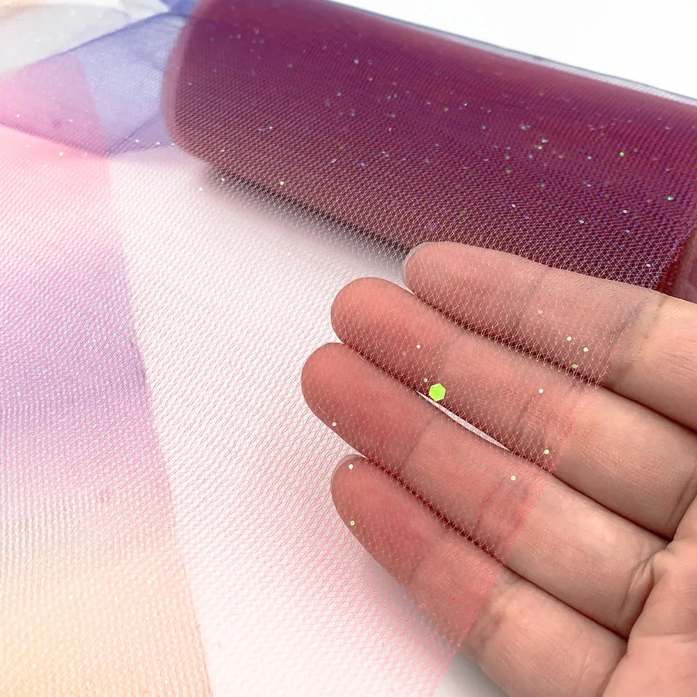 10Yards Rainbow Glitter Tulle Roll for Table Runner Chair Bows Tutu Skirt Wedding Party Gift Ribbon Birthday Doll Decoration DIY view 6