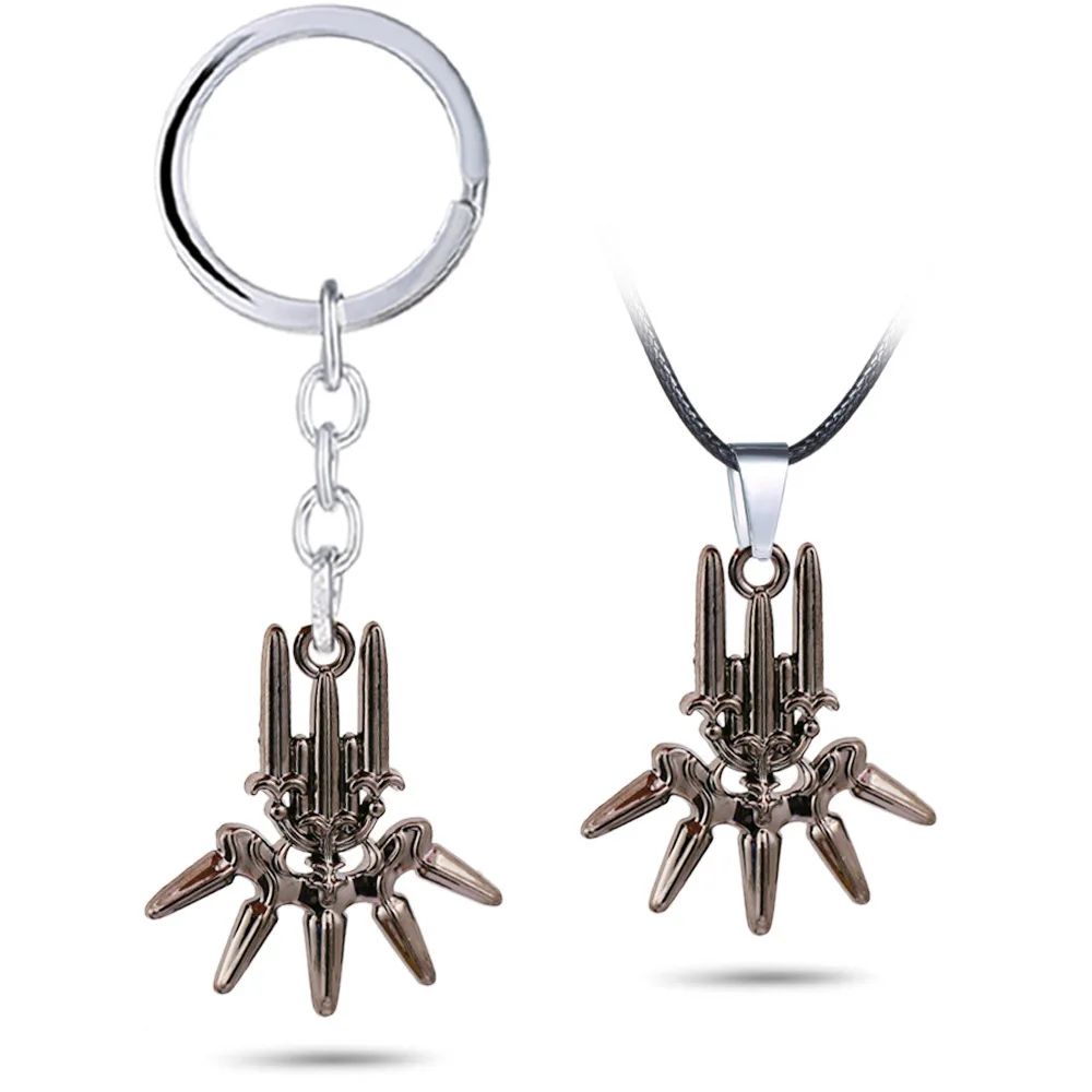 Anime NieR Automata YoRHa No.2 Type B 2B Keychains YoRHa Logo Metal Necklaces Pendants Game Cosplay Accessories Figure Gifts