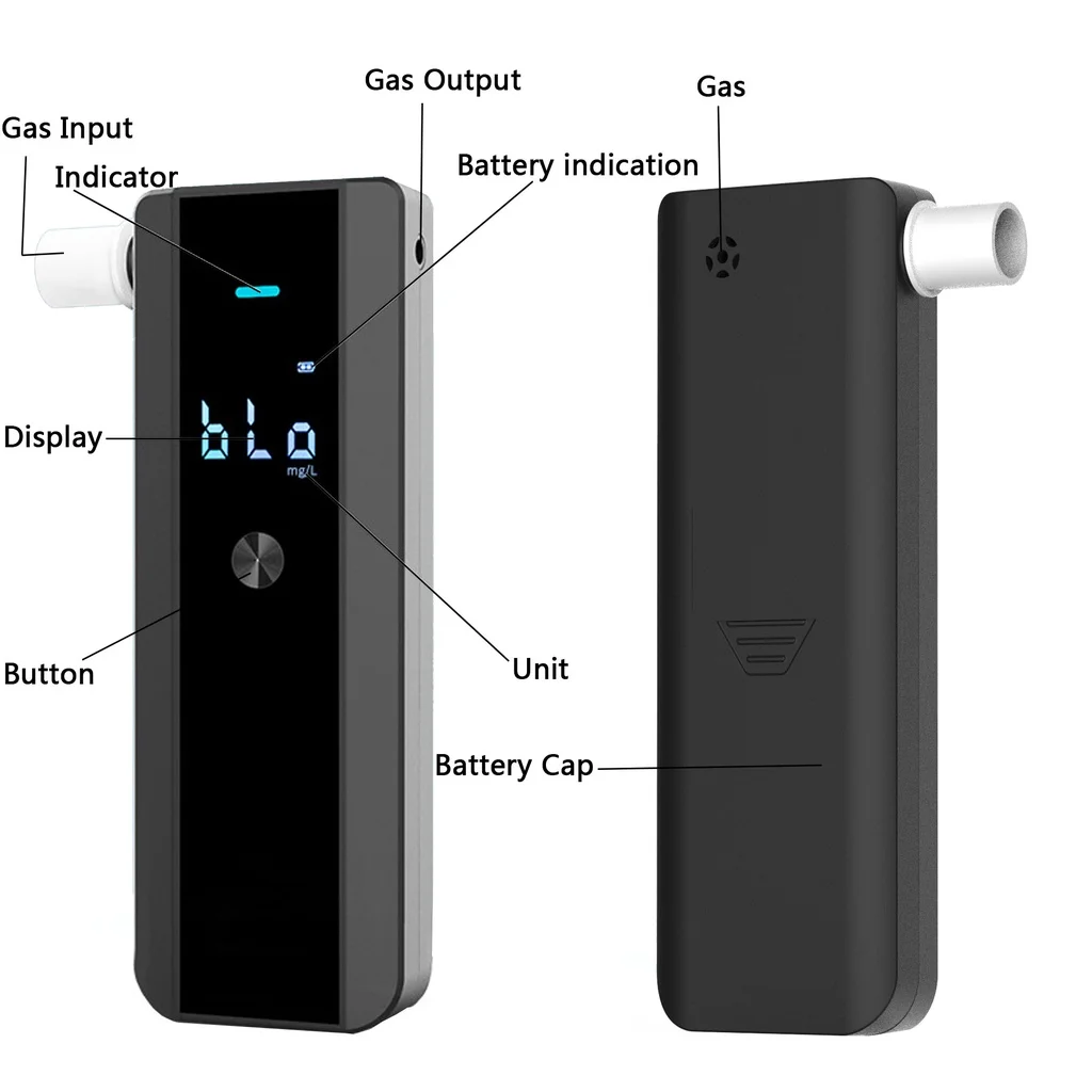 Penggunaan Pribadi Breathalyzer Digital Tester Alkohol LCD Tingkat Akurasi Portabel Alat Uji Alkohol Detektor Meter Baru