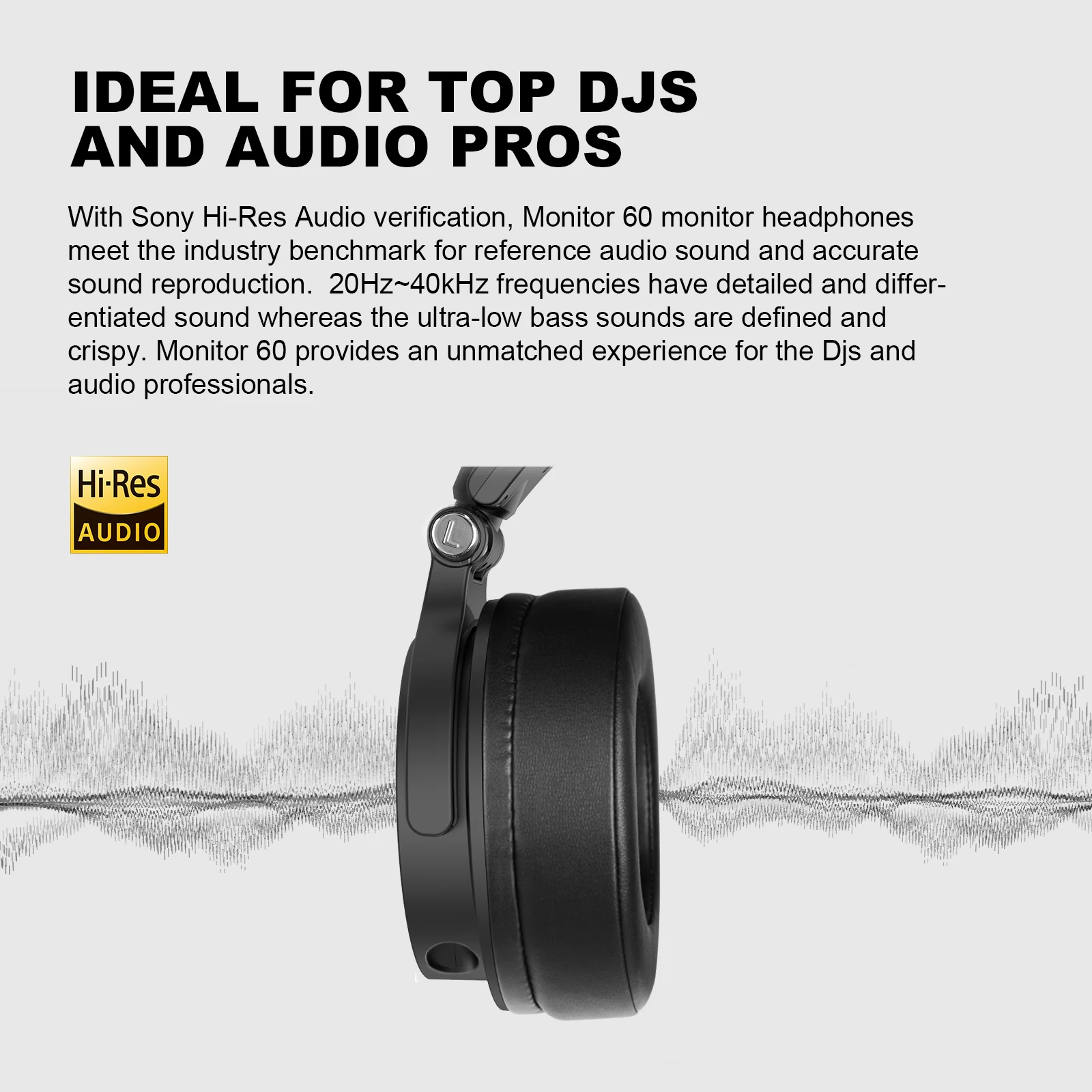 Oneodio Monitor 60 Professional Studio Monitoring Headphones Over Ear Stereo Wired Headset With Microphone Hi-Res Audio For DJ