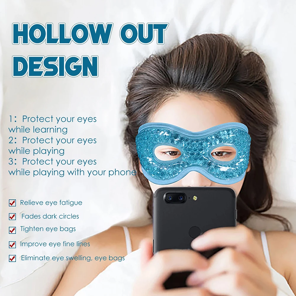 2023 Eye Mask Gel Cooling Eye Sleep Mask Ice Cold Compress Puffy Eyes Dry Eyes Beauty Sleeping Mask Relaxing Gel Eye Pad Patche