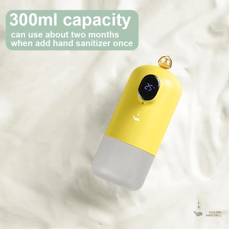 Dispensador de espuma de inducción portátil, limpiador de manos inteligente recargable con batería de 1800mAh, esterilizador sin contacto para champú y jabón de 300ML