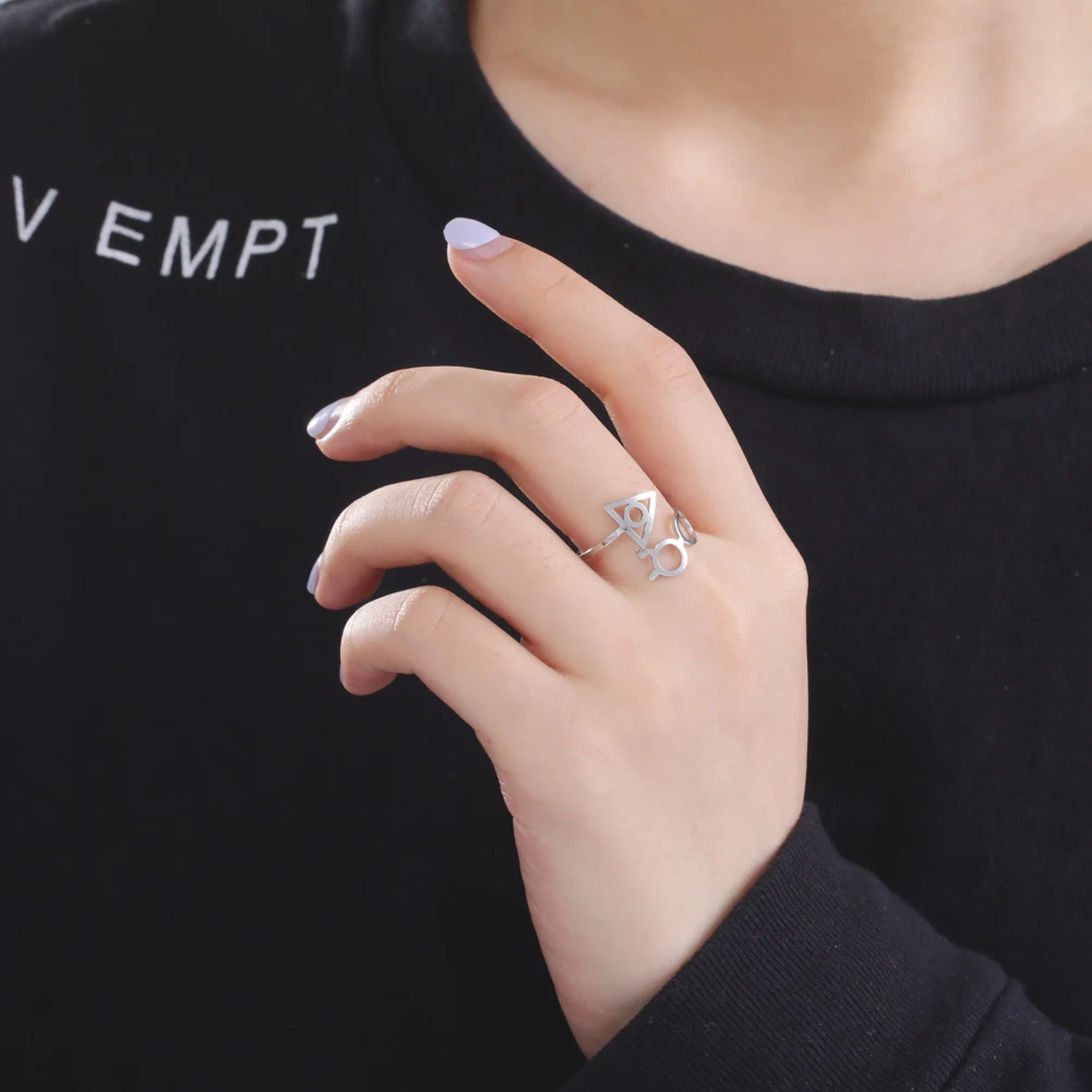 COOLTIME Fashion Rings Female Lightning Scar Harri Glasses Deathly Hallows Rings for Women Girl Party Gift Jewelry Wholesale - Image 3