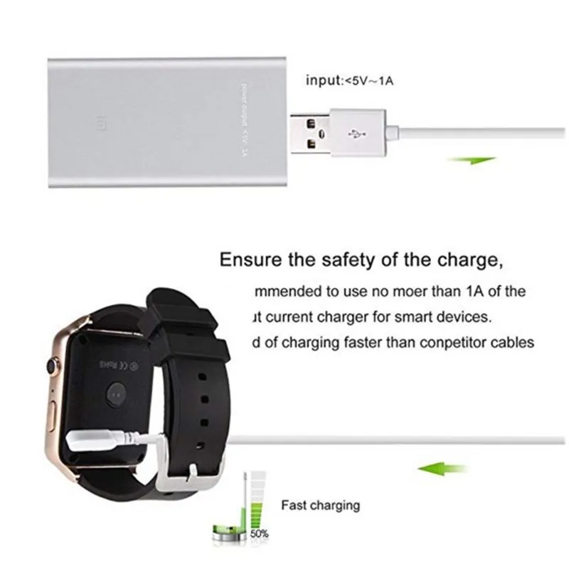 1PC Magnetic Smart สายชาร์จ4 Pins 7.62Mm สำหรับ KW88 KW98 KW99 GT88 GT68 Universal Smartwatch USB สายชาร์จ2 Pins