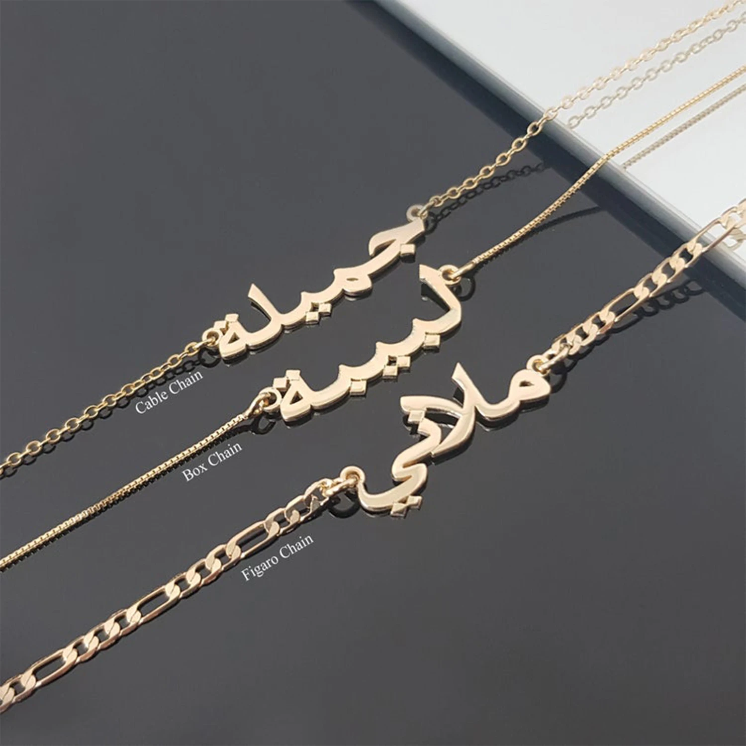 Custom Arabic Name Necklace For Women Personalized Stainless Steel Gold Chain Islamic Necklaces Pendant Jewelry Ramadan Gifts