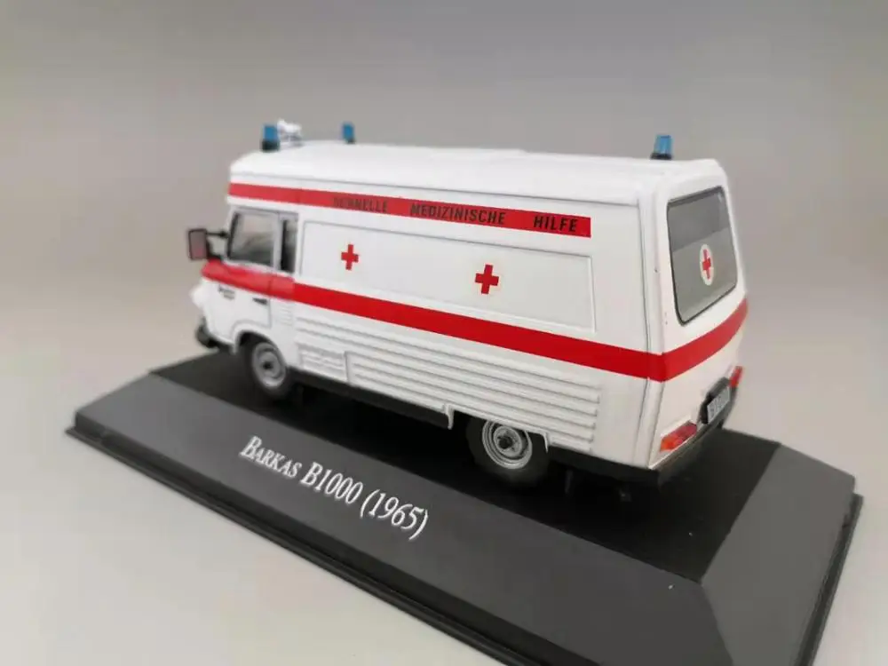 Fine original 1:43 Barkas B1000 ambulance alloy model,die-cast metal car model,collection of gift ornaments,free shipping