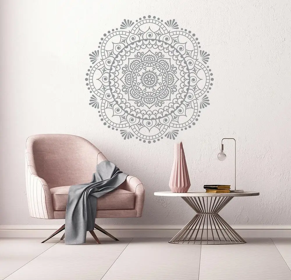 

Boho Mandala Wall Stickers Vinyl Mandala Lotus Bohemian Art Family Living Room Wall Decal for Bedroom Decoration Wallpaper Z468