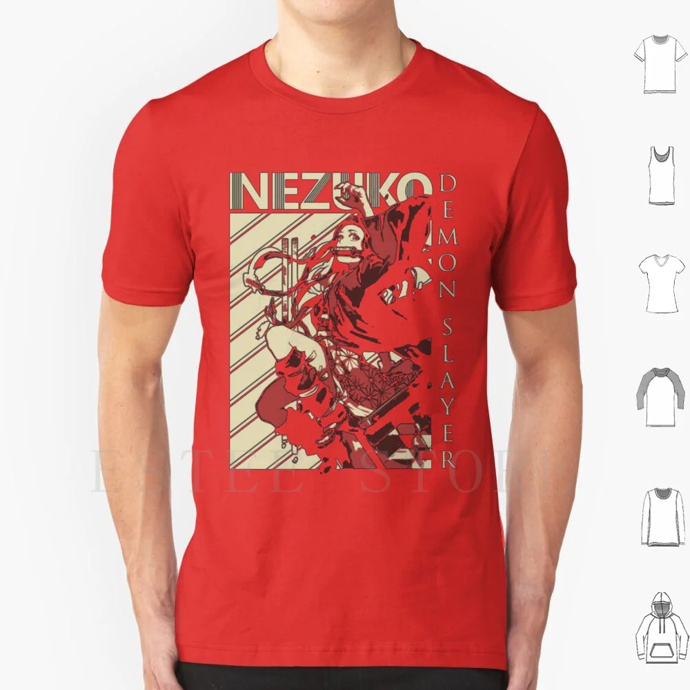 

Nezuko Demon Футболка DIY Большой Размер 100% Хлопок Demon Kimetsu No Yaiba Demon Kimetsu No Yaiba Anime Manga Weeb Tanjiro Nezuko