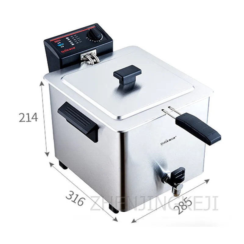 Friggitrice elettrica commerciale 220V monocilindrico 8L macchina per tritare pollo fritto verticale attrezzatura friggitrice elettrica di grande capacità