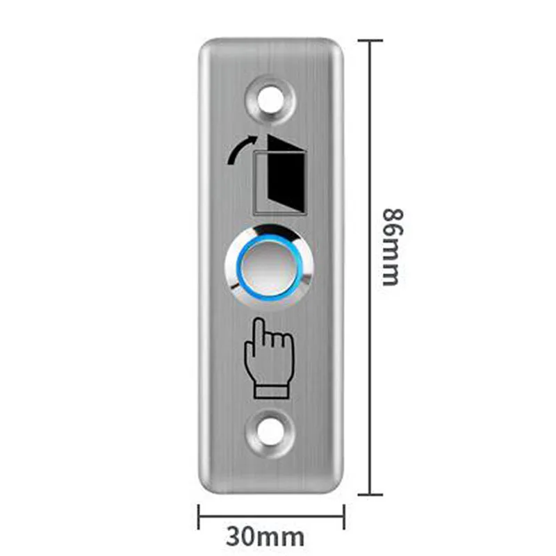 Stainless Steel Exit Button Push Switch Door Sensor Opener Release for Magnetic Lock Access Control-silver