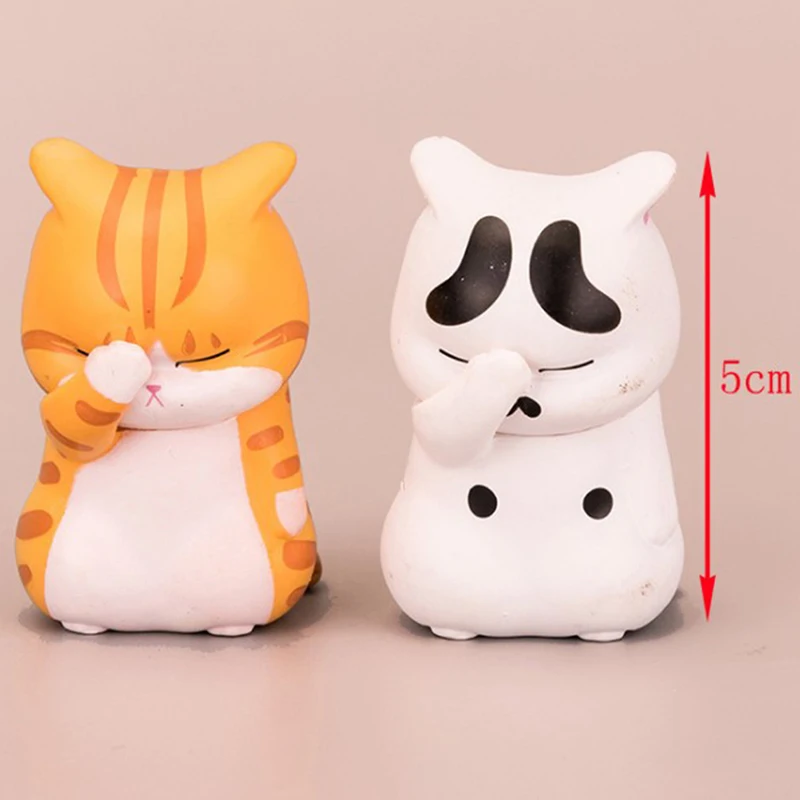 1pc Cartoon Lucky Cats Model winking cat Resin Craft Action Figure Doll PVC DIY Decor Miniatures Craft Ornaments Gift