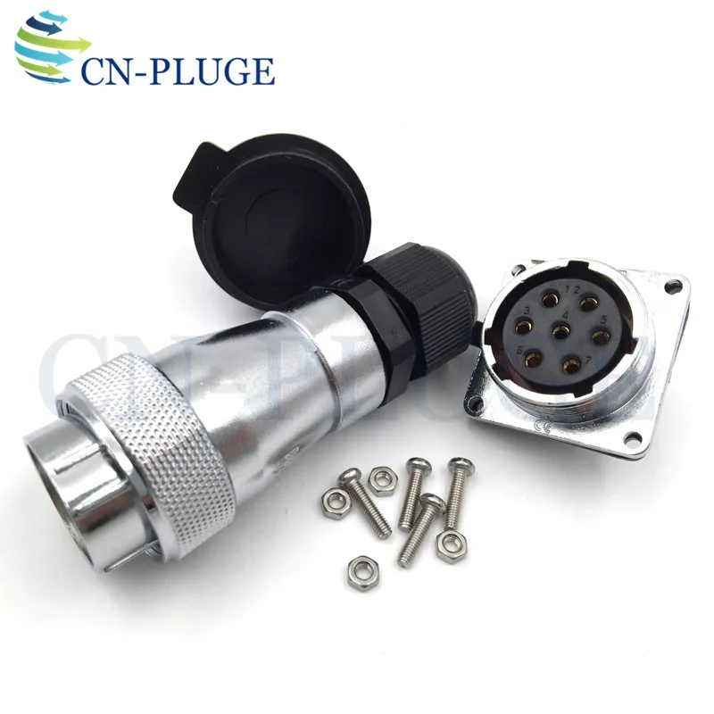 

WS28 Серия 7 контактный Автомобильный штекер и гнездовой разъем, квадратный кабель для монтажа на панели разъема