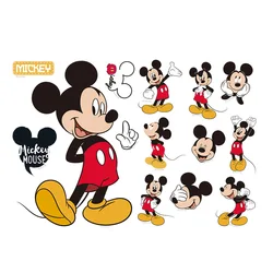 Desenhos animados 3D Mickey e Minnie Mouse Adesivo de parede, Vinil Adesivos para Crianças, Decoração de Quartos do Bebê, Pôsteres Favoritos do Bebê, Quente