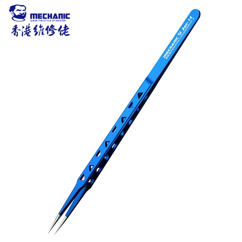 

MECHANIC Hollow Heat-Dissipating Precision Tweezers High Hardness Non-Magnetic Tweezers for Mobile Phone PCB IC Repair Tool