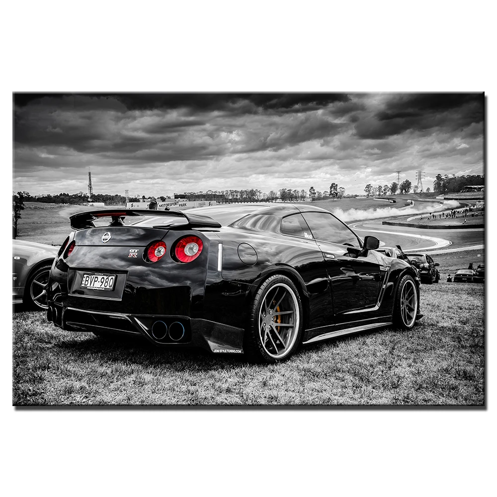 Nissan GTR DIY Frame Vehicle Poster and Prints Canvas Painting Decoration Wall Art Pictures For Living Room