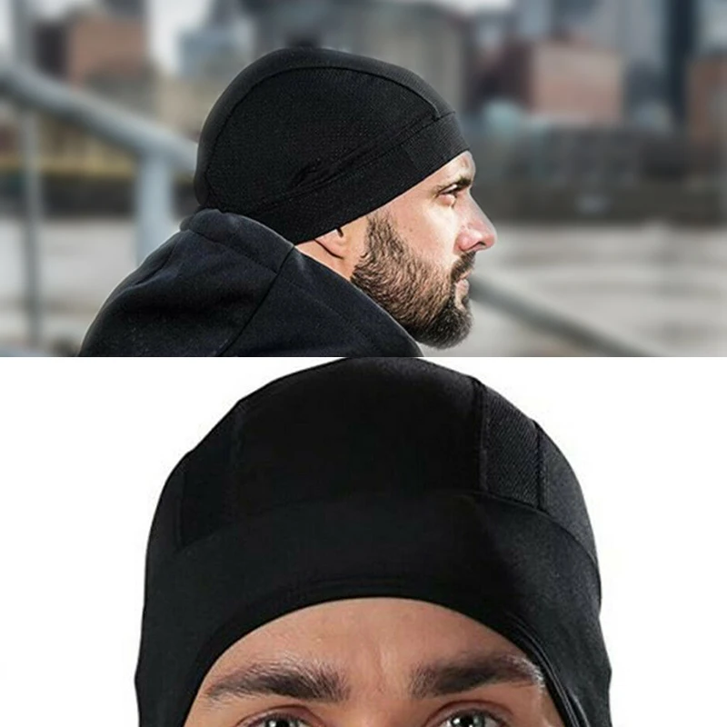 Gorro interior para casco de motocicleta, transpirable, seco, absorbente de humedad, para carreras, negro