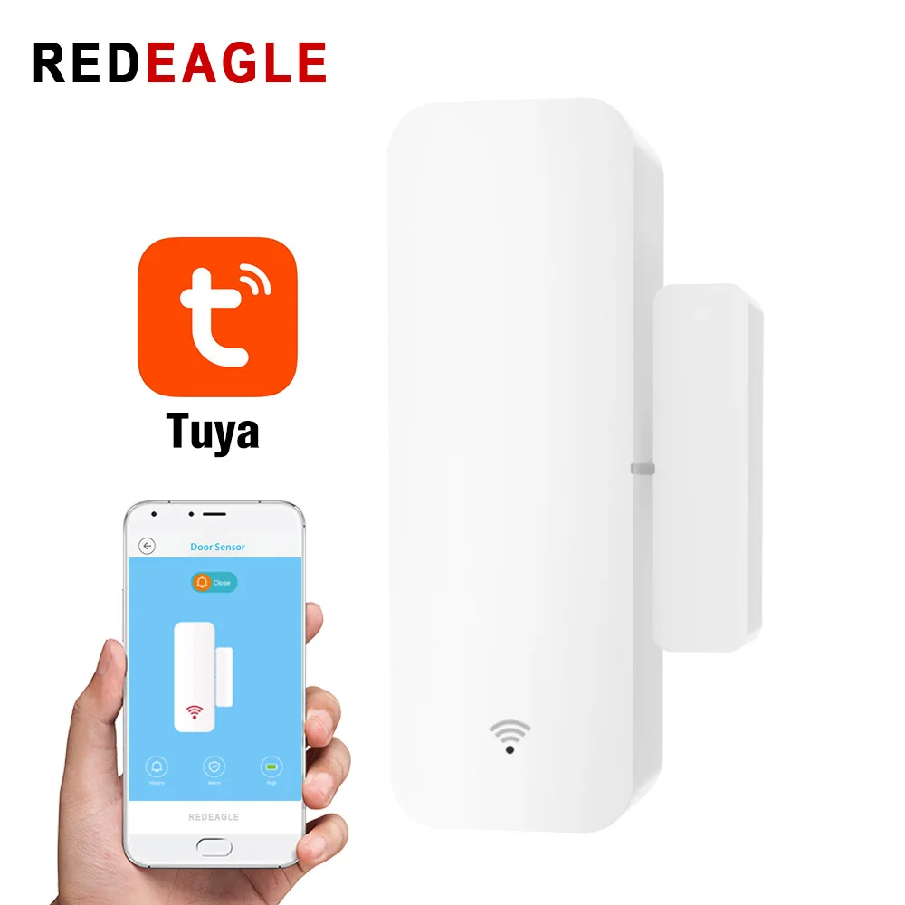 REDEAGLE WiFi Cửa Cảm Biến Cửa Sổ Tuya Kết Nối Không Dây An Ninh Gia Đình Làm Việc Alexa Google Trợ Lý Cuộc Sống Thông Minh Ứng Dụng