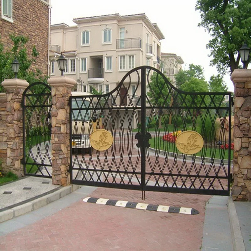 

Luxury double house garden security grill design sliding swing iron gate driveway gate entrance main wrought iron gates designs