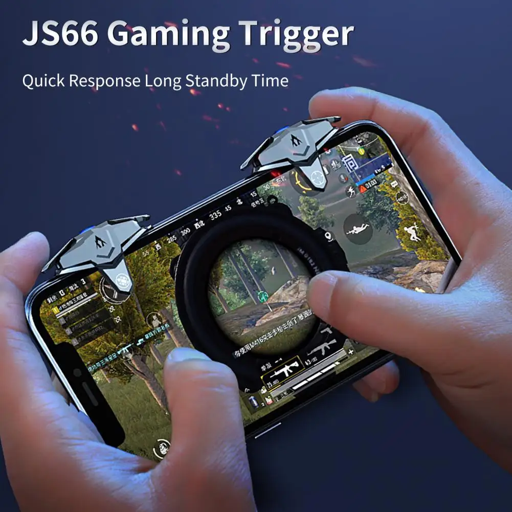 1 Pair JS66 Gaming Trigger Quick Response Long Standby Universal Video Games External Phone Gaming Gamepad for iPhone