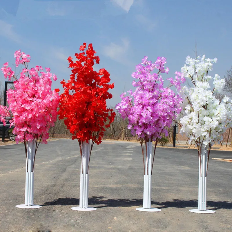 

1.5M 5feet Height White Cherry Spring Plum Peach Blossom Flower Tree Roman Column Road Cited For Wedding Mall Opened Props