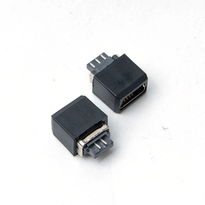 20PCS Mini USB 5Pin Welding Wire Type  Female Socket Connectors Kit With Plastic Shell Black Repair Parts