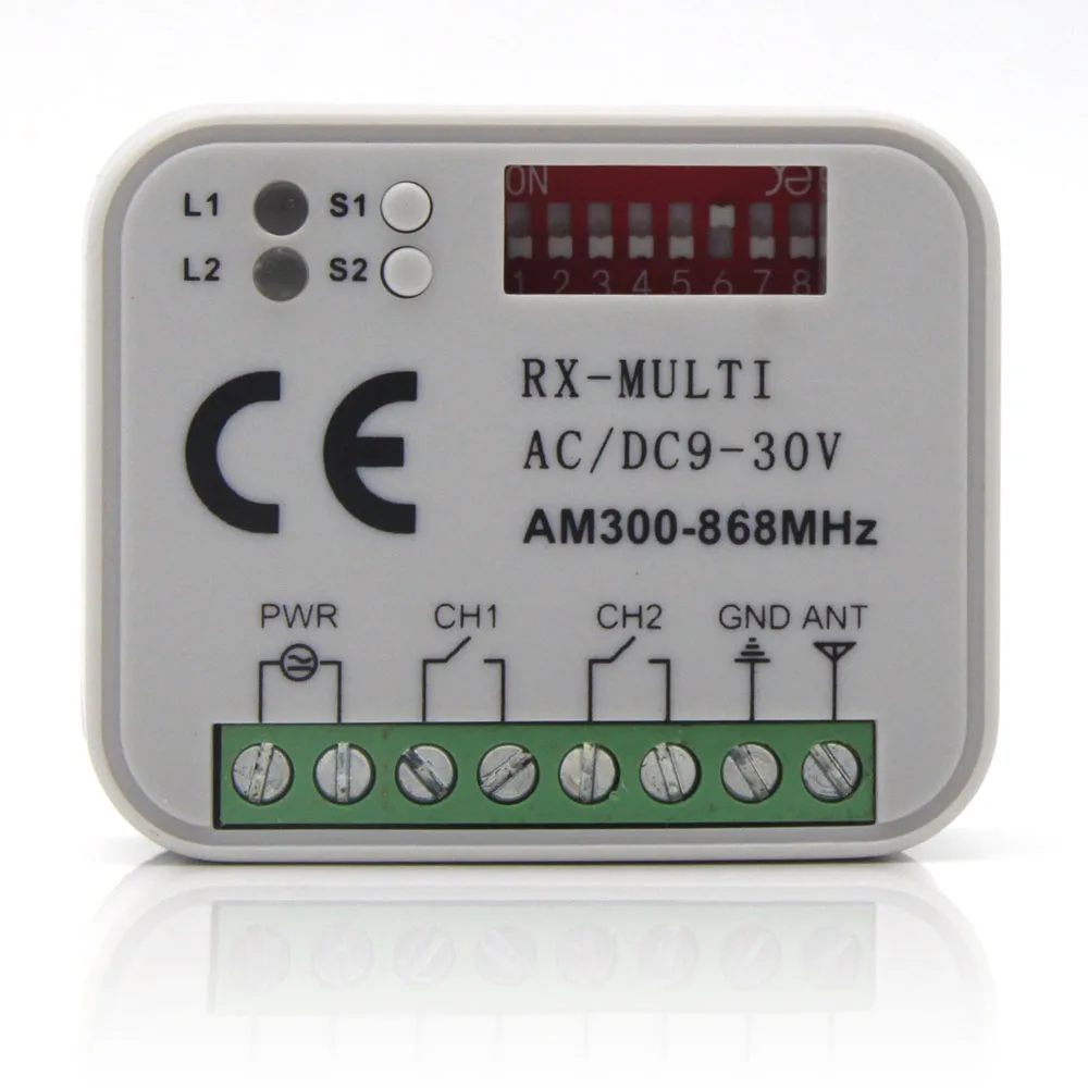 RX Multi Frequency Receiver AC DC 9-30V 300-868MHz Garage Gate Door Receive Remote Control Switch Receiver 433MHz 868MHz 390MHz