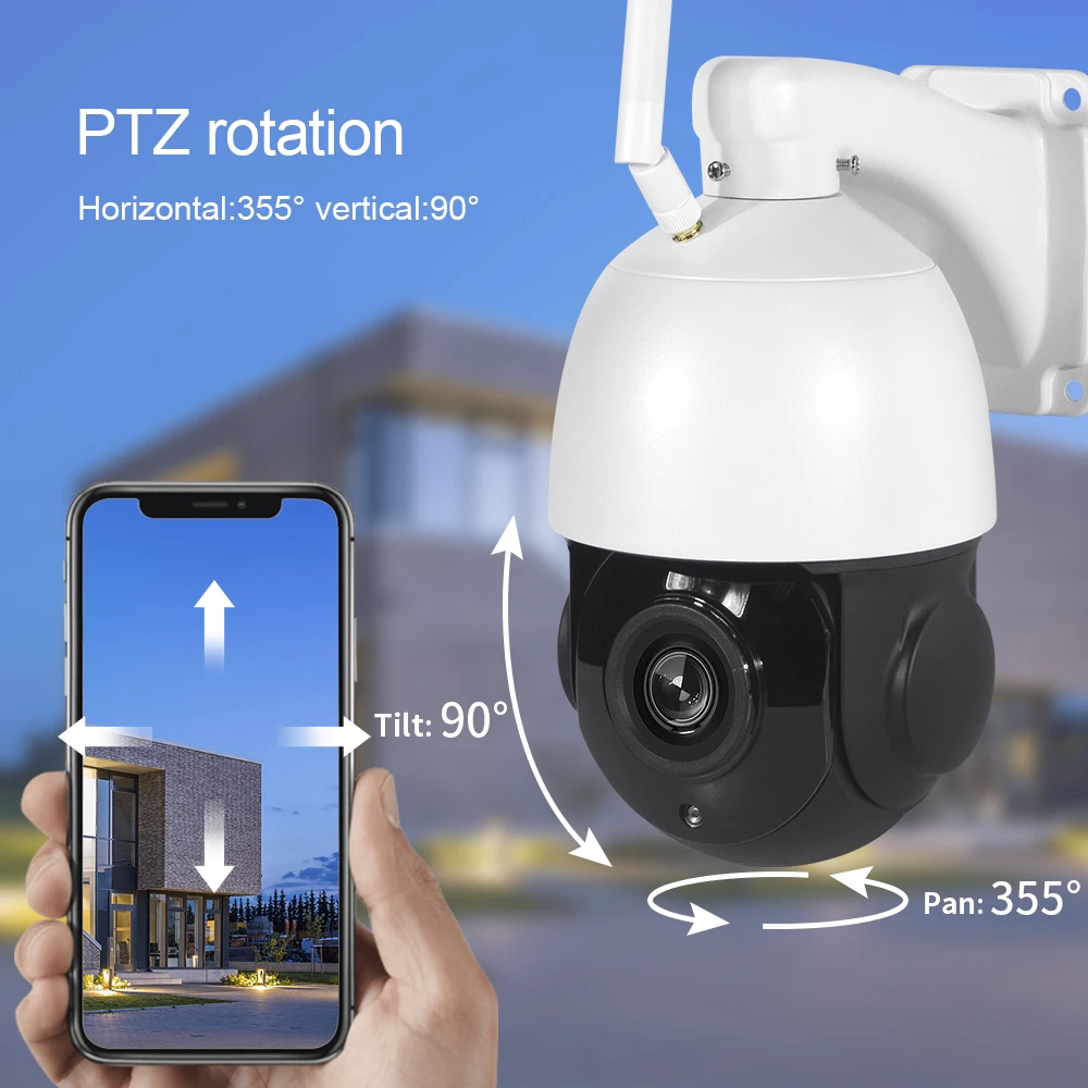 Imagem -03 - Shiwojia-câmera ip com Zoom Óptico Wifi 4g Cartão Sim Esférico ao ar Livre Câmera de Vigilância sem Fio H.265 5mp Fhd 30x