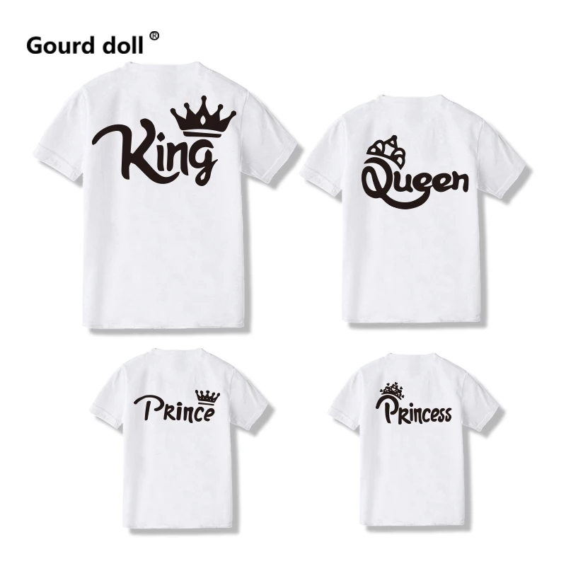 Family tshirt Mommy Daddy and Me baby Matching KING QUEEN princess Clothes Family Matching Outfits Look Baby Girl Boy Clothing