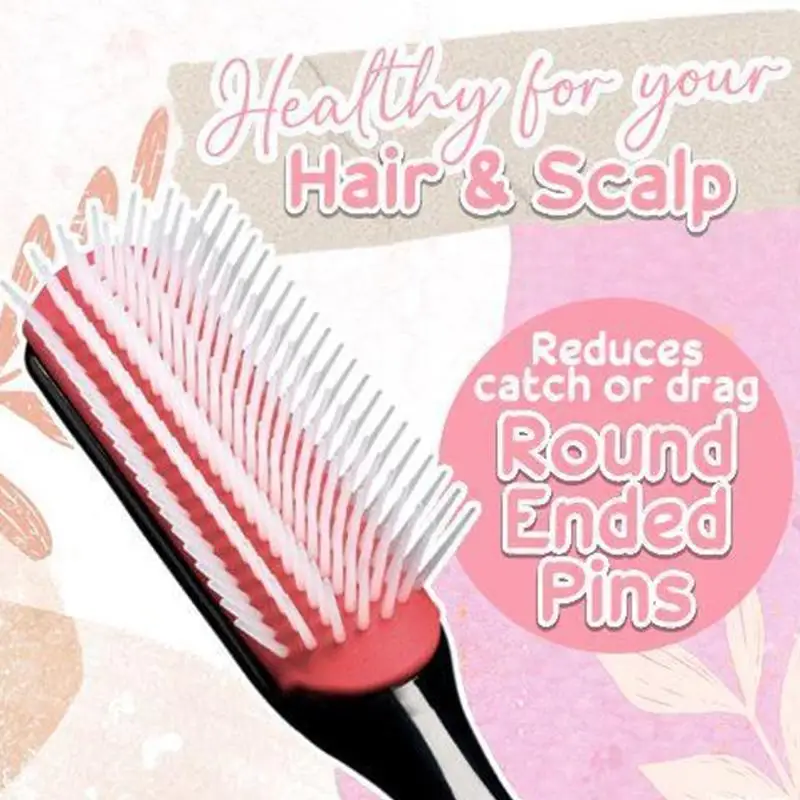 Escova de ondulação repulante definida, pente de ondulação antiestático para salão de beleza, cuidados com o cabelo, casaco curvado reto, cabeça de pera, cabelo redondo