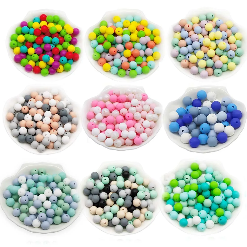 Cute-idea 1000pcs 9mm baby Teether silicone beads sensory Pacifier Food grade  Eco-friendly  Nursing Teething Baby products Toys