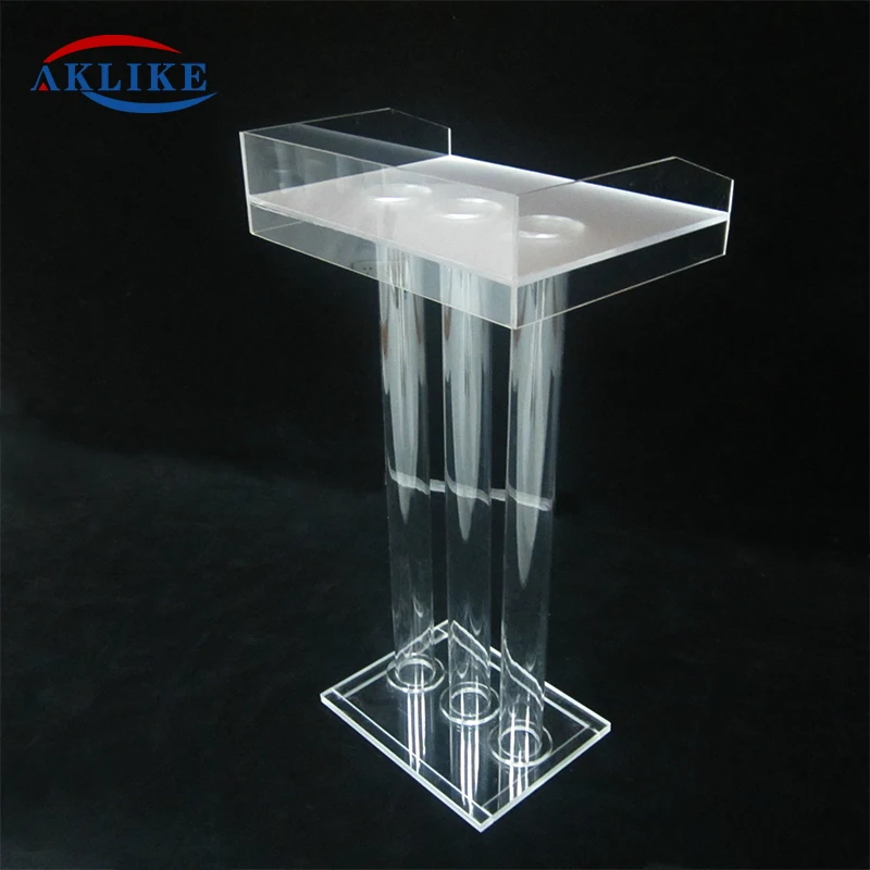 AKLIKE Academy Pulpit Speech Training Lectern Cheap Podium Transparent Platform Acrylic Church Rostrum Front Desk Free Shipping