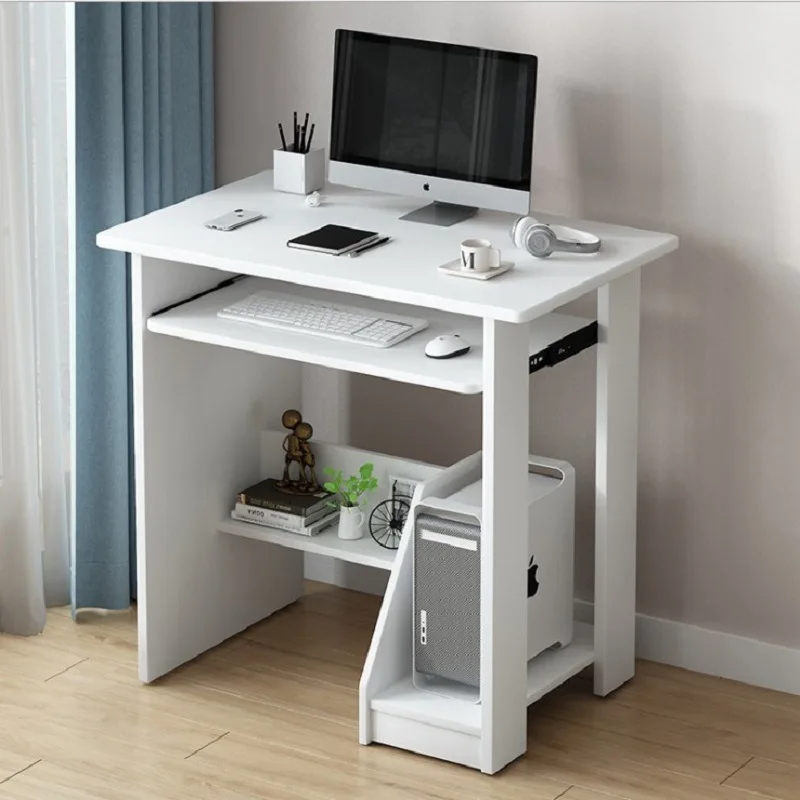 

Modern Computer Desk Simple Desktop Computer Desk Home Bedroom Desk with Keyboard Pumping Desk Study Dormitory Office Desk