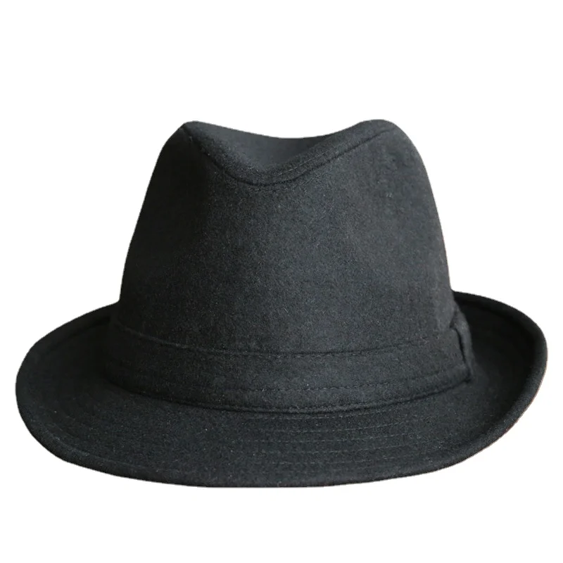 Winter Solid Woollen Fedoras For Men Top Jazz Hat Adult Bowler Hats Classic Version Chapeau Hats