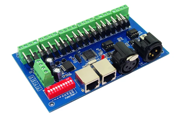 

18 CH 18 channel DMX512 Decoder 6 Groups RGB Output Each Channel Max 3A with(XLR RJ45) RGB Controller DC12-24V