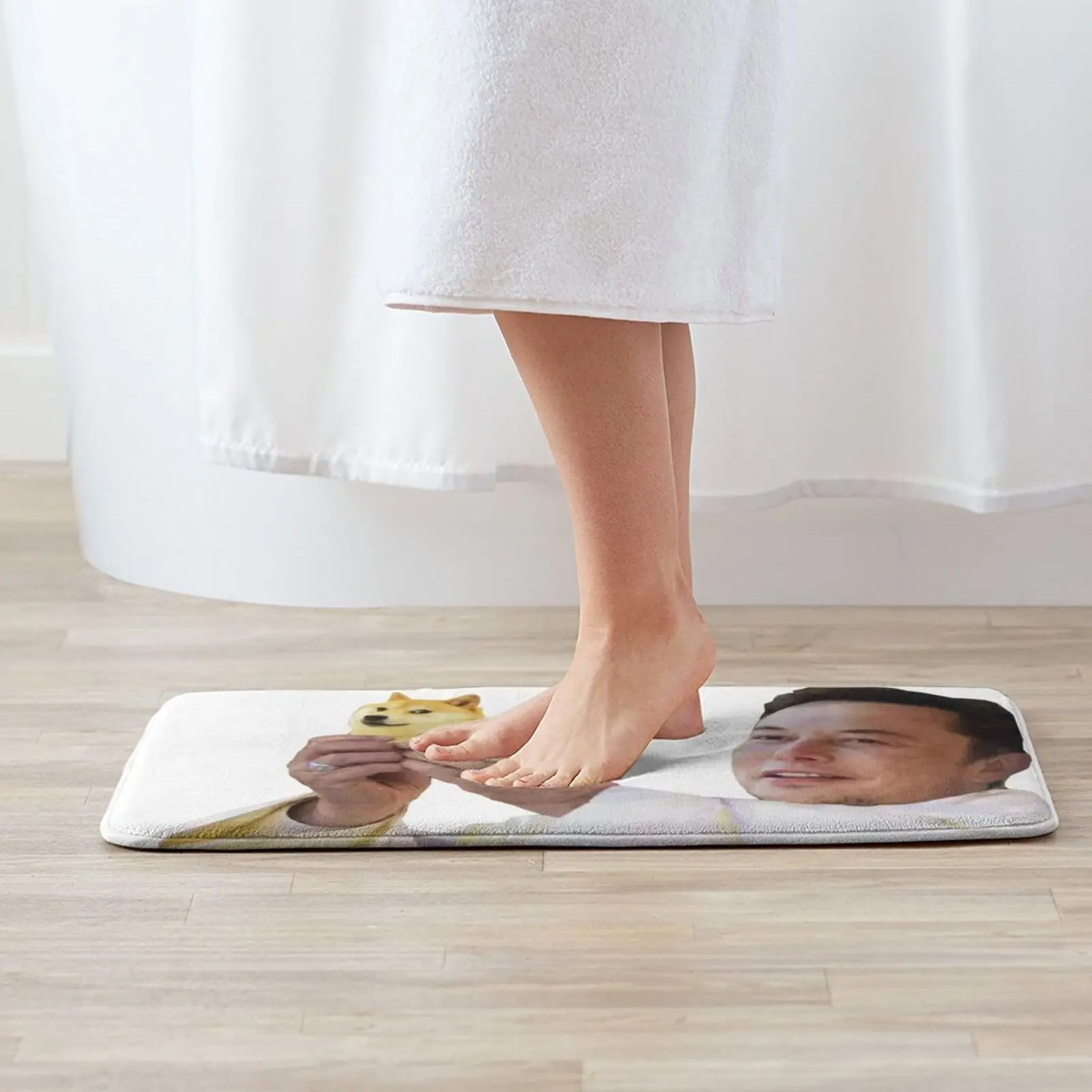 Elon Musk Dogecoin Meme-Elon Musk Holding Dogecoin Entrance Door Mat Bath Mat Rug Meme Gachimuchi Funny Billy Herrington Master