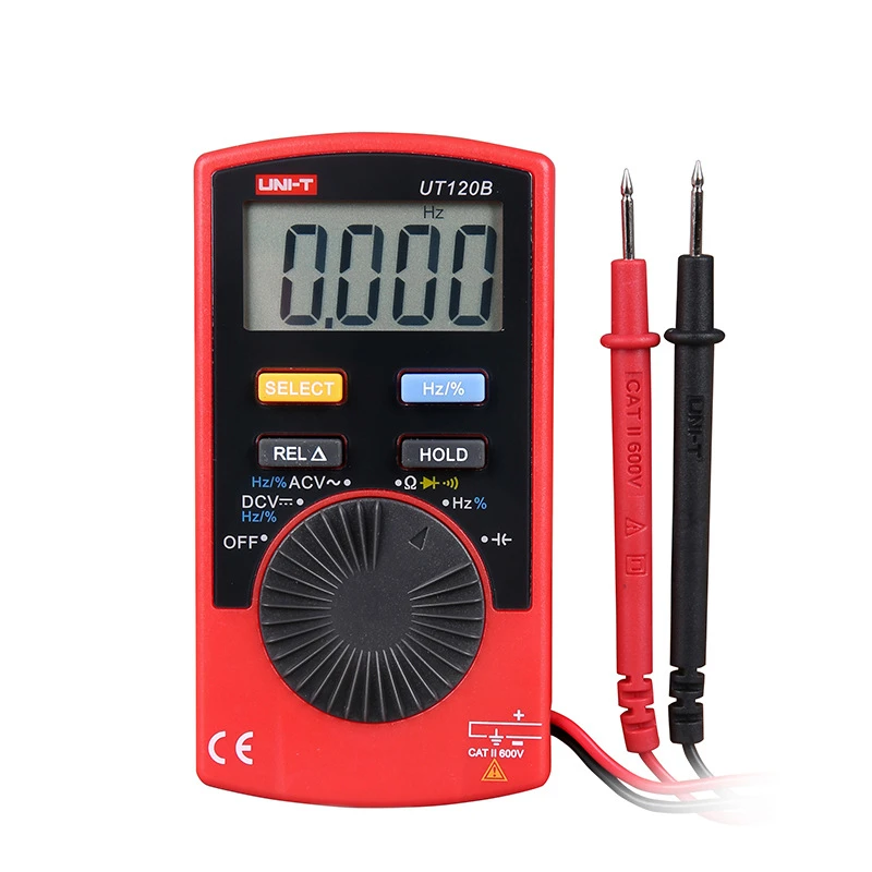 UNI-T Pocket Size Stype Digital Multimeter UT120C Auto Range Tester DC AC Voltage Diode Mini Electrical Meters LCD Display